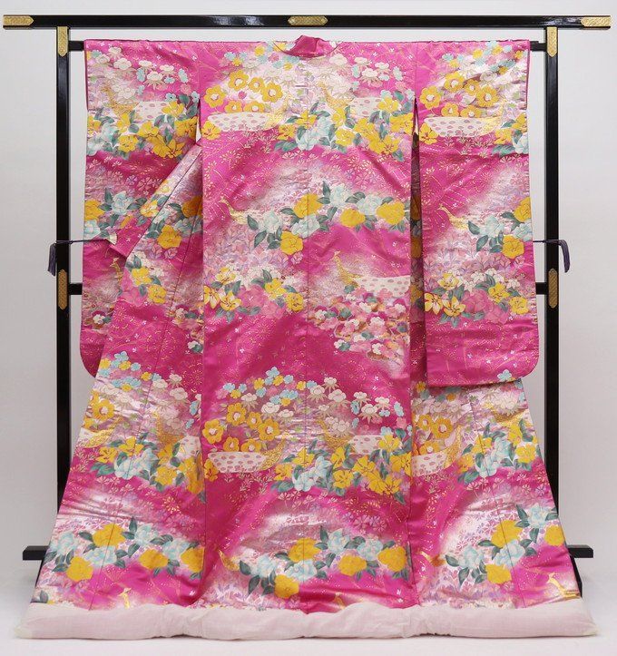 色打掛 クレージュ 孔雀 ピンク パステル b 6199