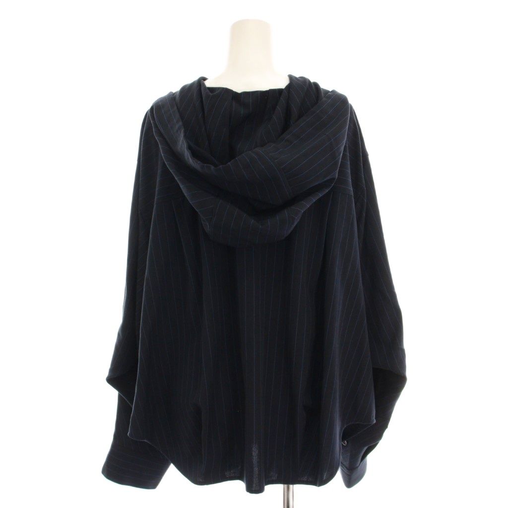 ダイアグラム グレースコンチネンタル Diagram GRACE 25 AW セットアップ 上下 ドルマンフ－ディシャツ タックワイドパンツ ストライプ 36 34 ネイビー 青 |YM