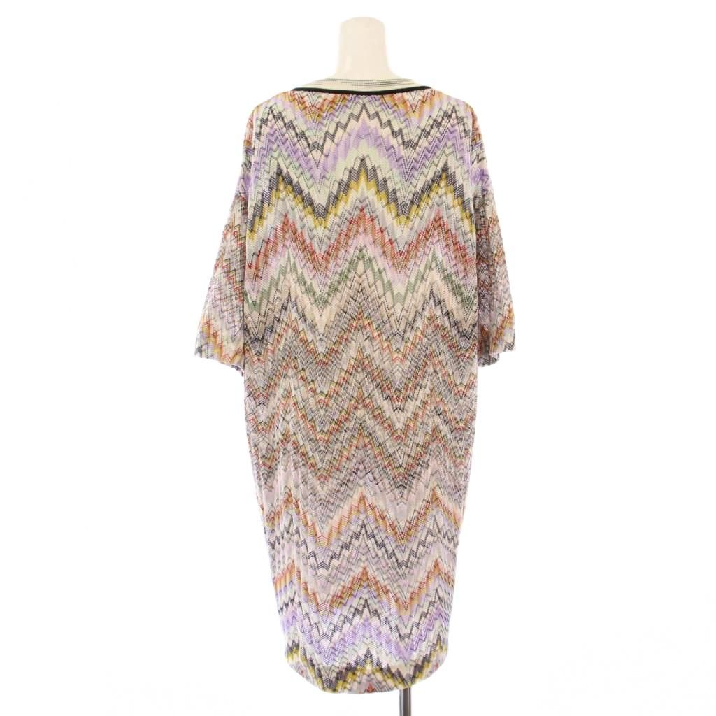 ミッソーニ MISSONI ニットワンピース ミニ丈 半袖 クルーネック