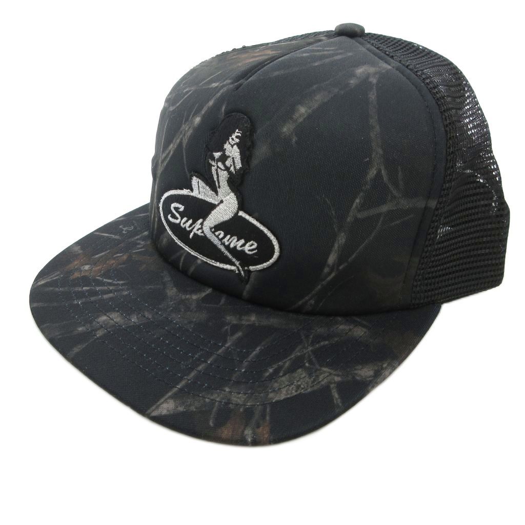 シュプリーム SUPREME 25 FW Pin Up Mesh Back 5 Panel CONCEAL メッシュキャップ 帽子 ツリーカモ リアルツリー柄 F 黒 ブラック H 60 CM 1 OS JS