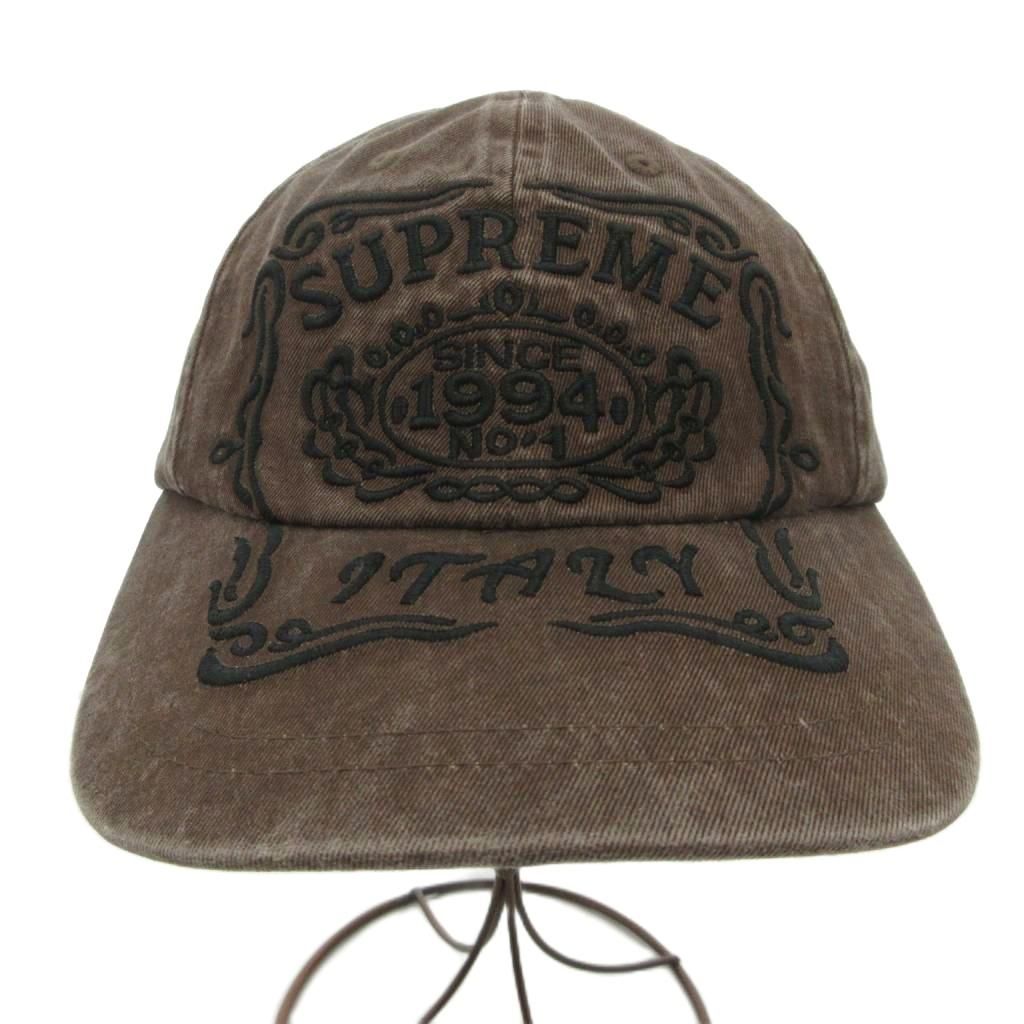 シュプリーム SUPREME 25 FW Italy 6-Panel Cap Brown 6パネル キャップ 刺繍 茶 ブラウン 36 H 42-BRN-OS |JS