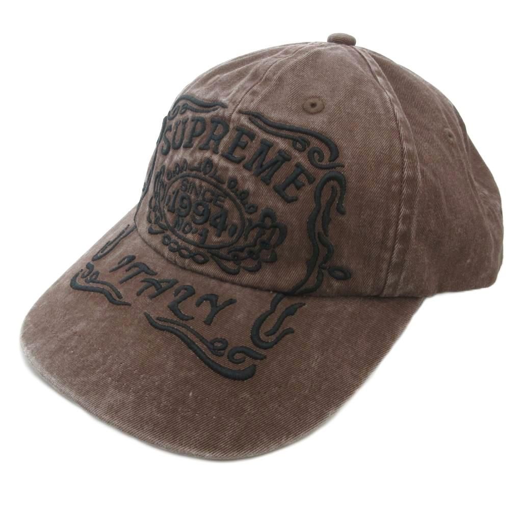 シュプリーム SUPREME 25 FW Italy 6-Panel Cap Brown 6パネル キャップ 刺繍 茶 ブラウン 36 H 42-BRN-OS JS