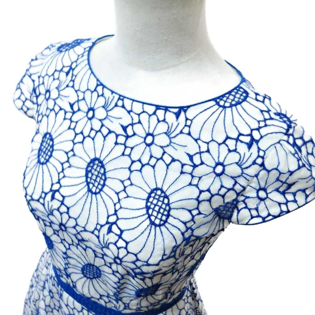 トッカ TOCCA 美品 カットワークレース オーガンジー 花柄 ワンピース