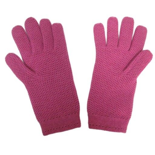 ロロピアーナ Loro Piana 最 カシミヤ ニットグローブ 手袋 イタリア製 M ピンク