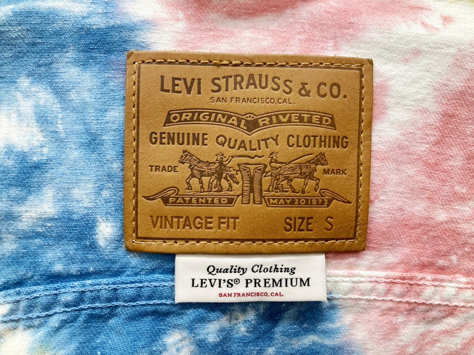 Levi's (リーバイス) タイダイ デニムジャケット Gジャン 77380-0009 S