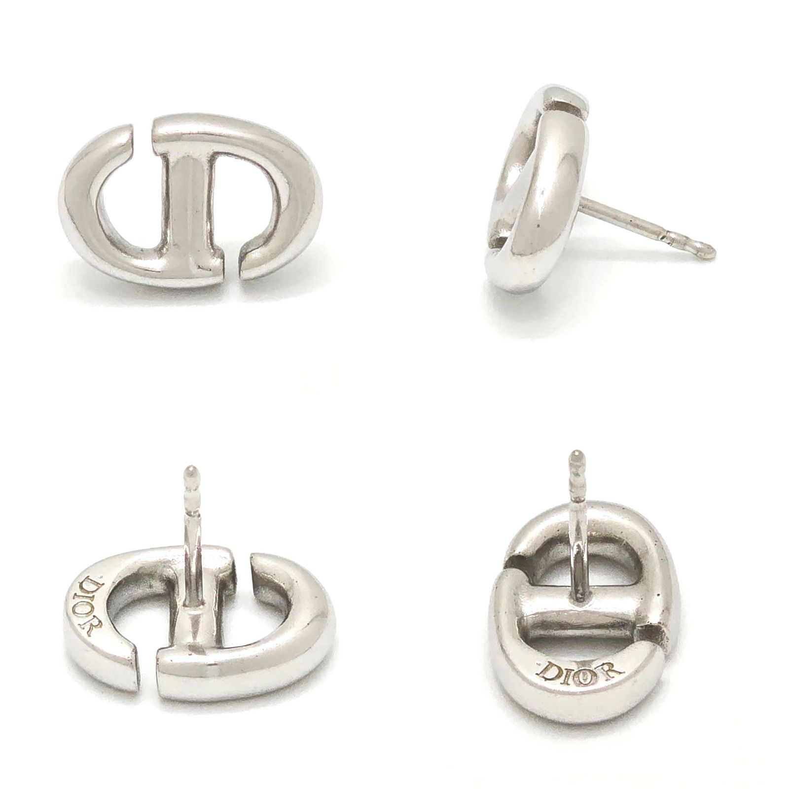 DIOR ディオール CD Navy スタッドピアス 両耳 CDシグネチャー