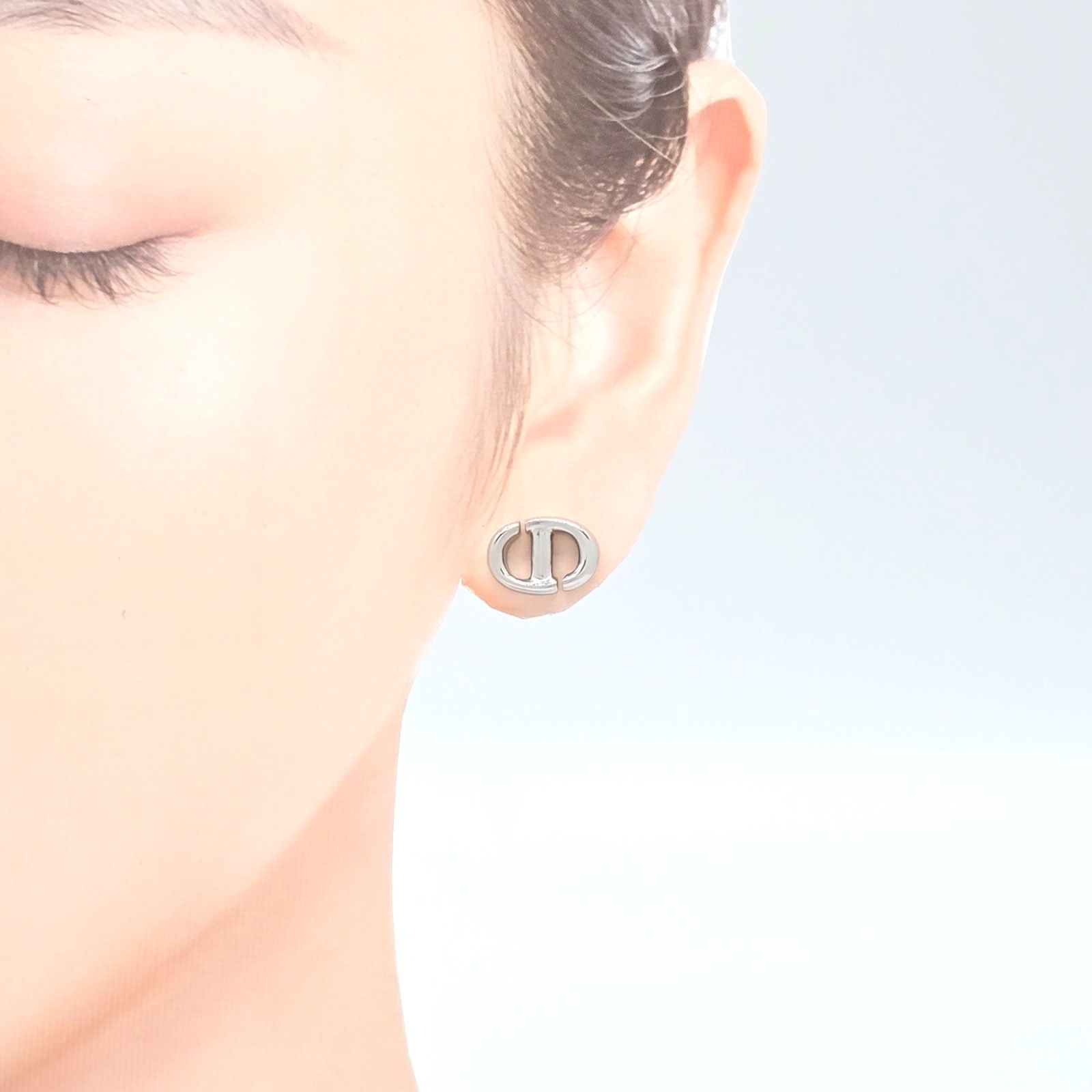 DIOR ディオール CD Navy スタッドピアス 両耳 CDシグネチャー