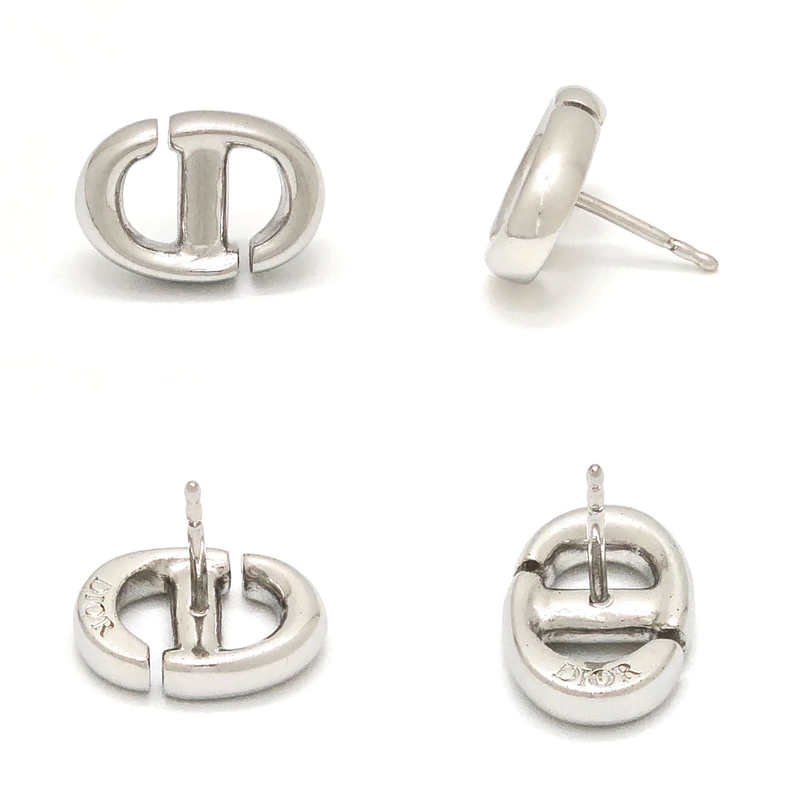 DIOR ディオール CD Navy スタッドピアス 両耳 CDシグネチャー