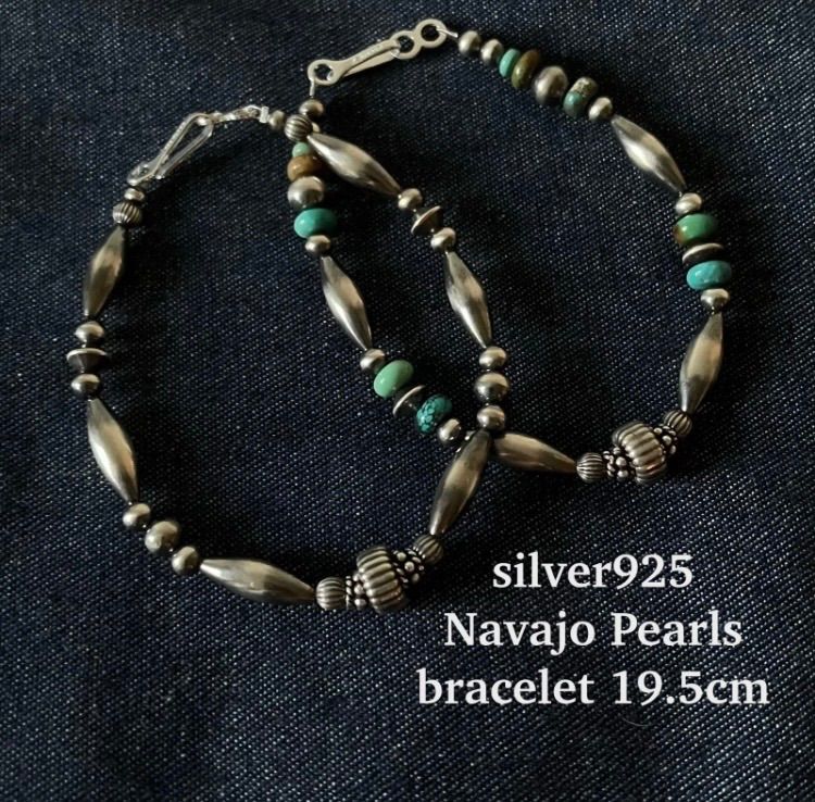 silver 925ナバホパールのブレスレット19 5 cmメンズ imw rff