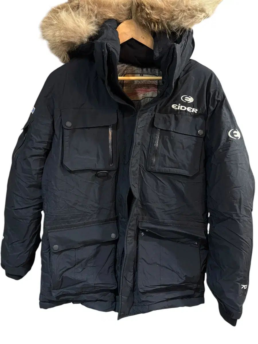 アイダー フード ダウン ジャケット ブラック