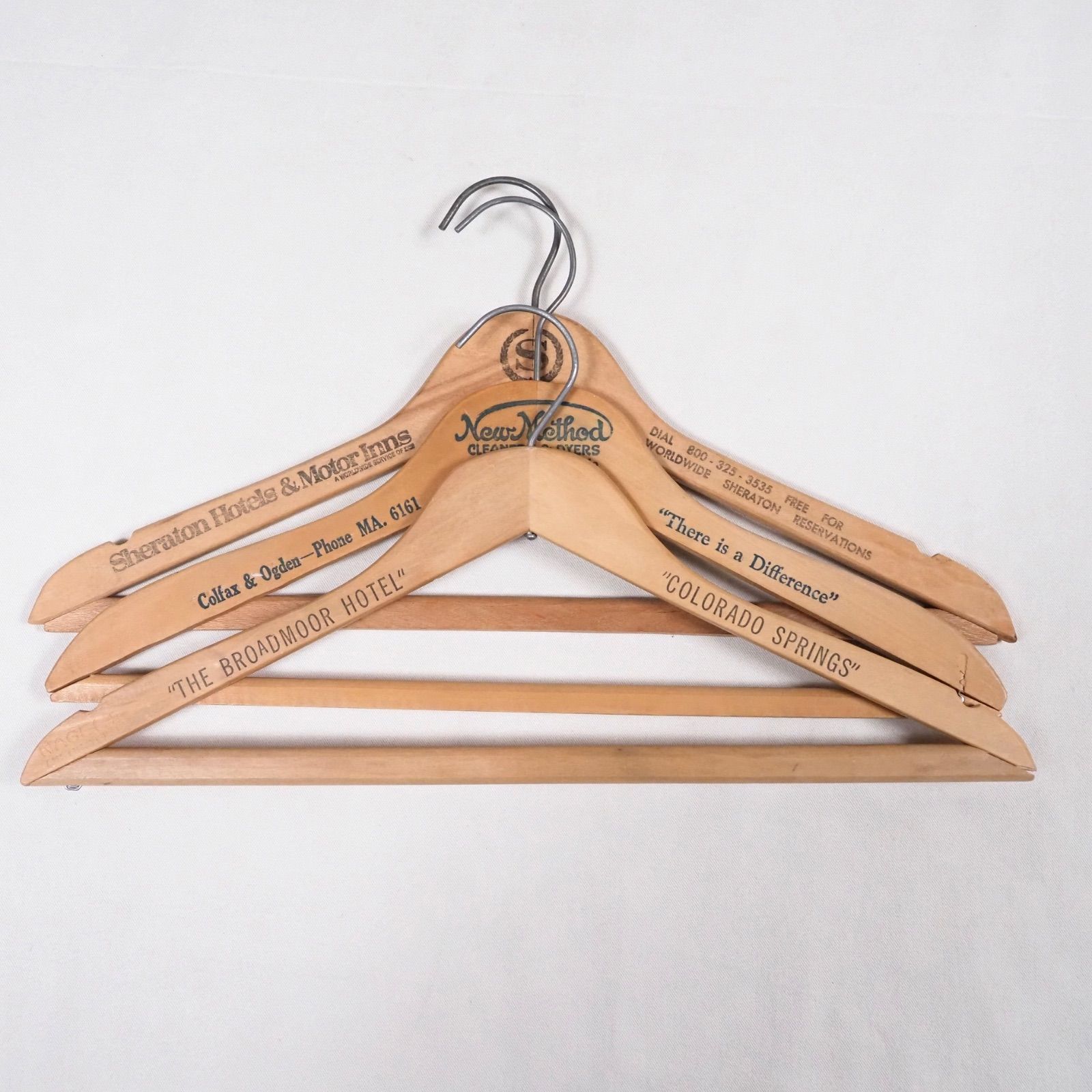 3本セット】USA Vintage Advertising Wood Hanger アメリカ製