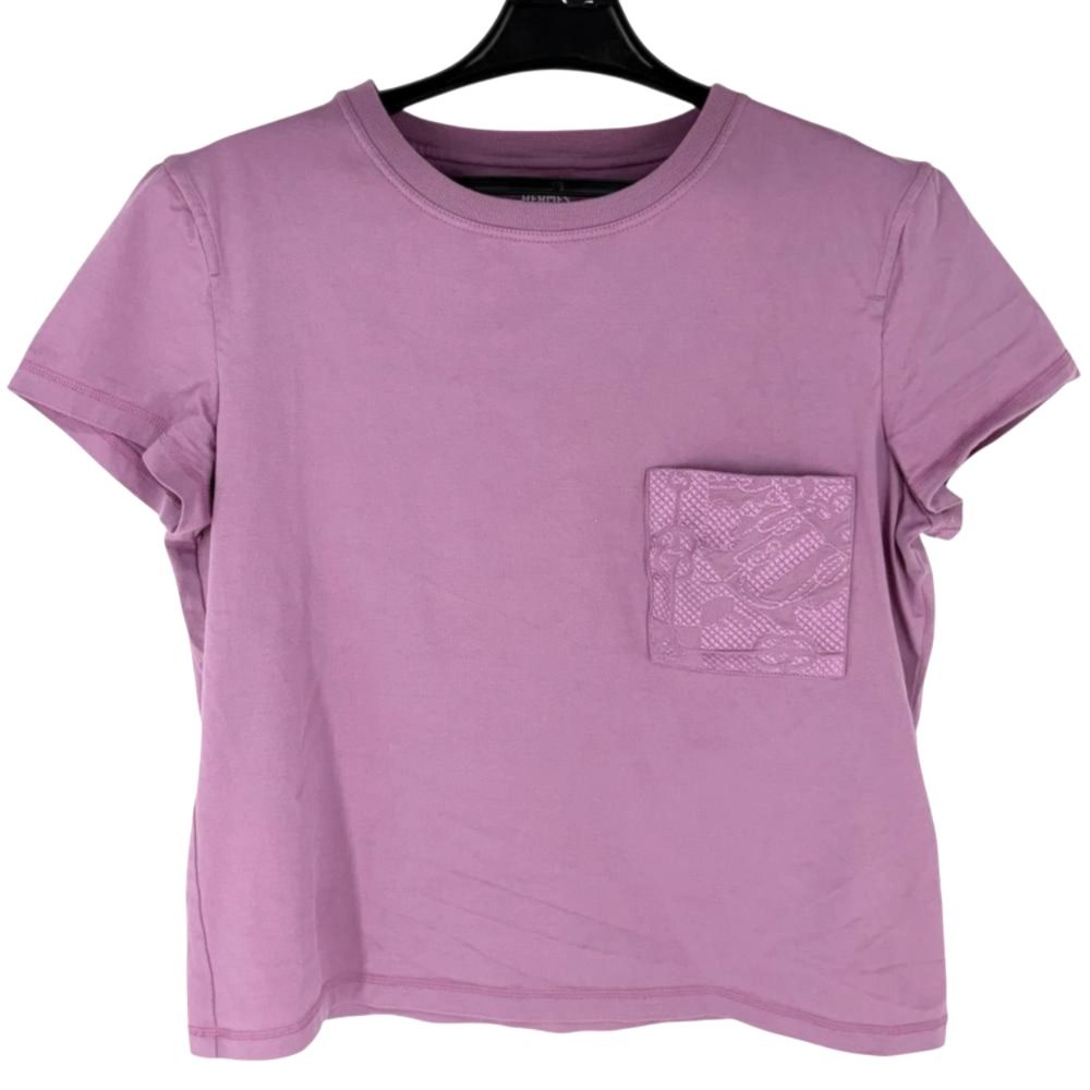 エルメス 半袖Ｔシャツ レディース クルーネック トップス アパレル 服 HERMES 38 パープル 紫 コットン 春 夏 品