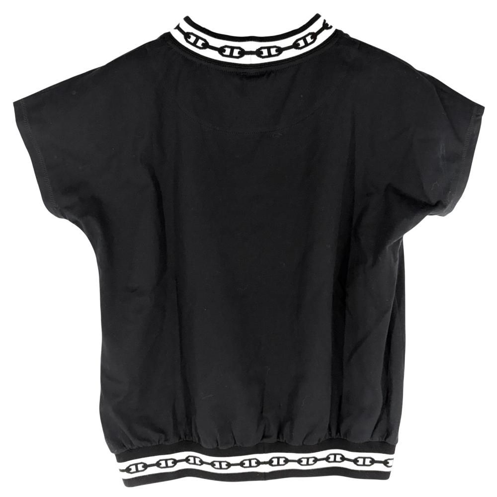 エルメス 半袖Ｔシャツ レディース シェーヌダンクル クルーネック トップス アパレル 服 HERMES 36 ブラック 黒 コットン 春 夏 品