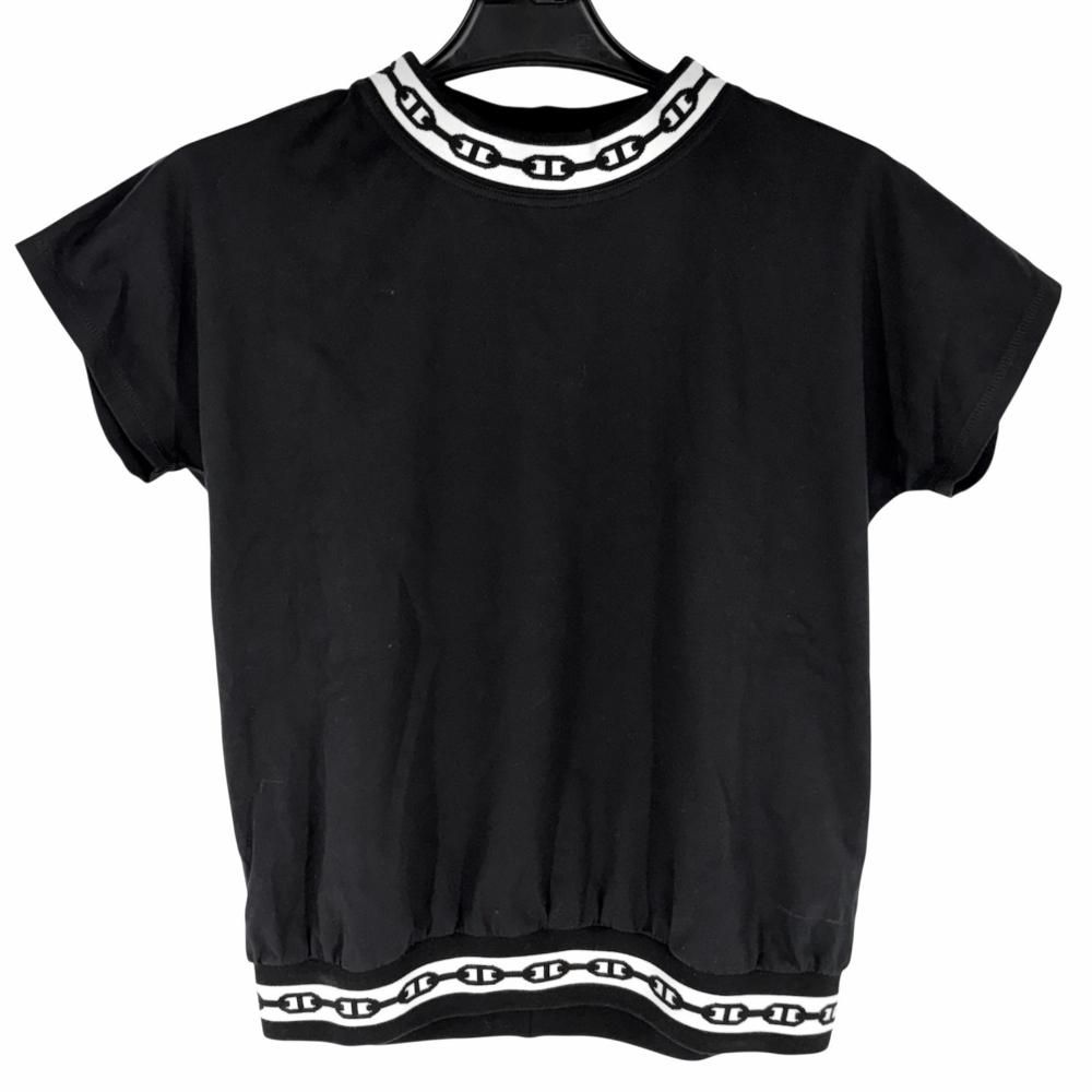 エルメス 半袖Ｔシャツ レディース シェーヌダンクル クルーネック トップス アパレル 服 HERMES 36 ブラック 黒 コットン 春 夏 品