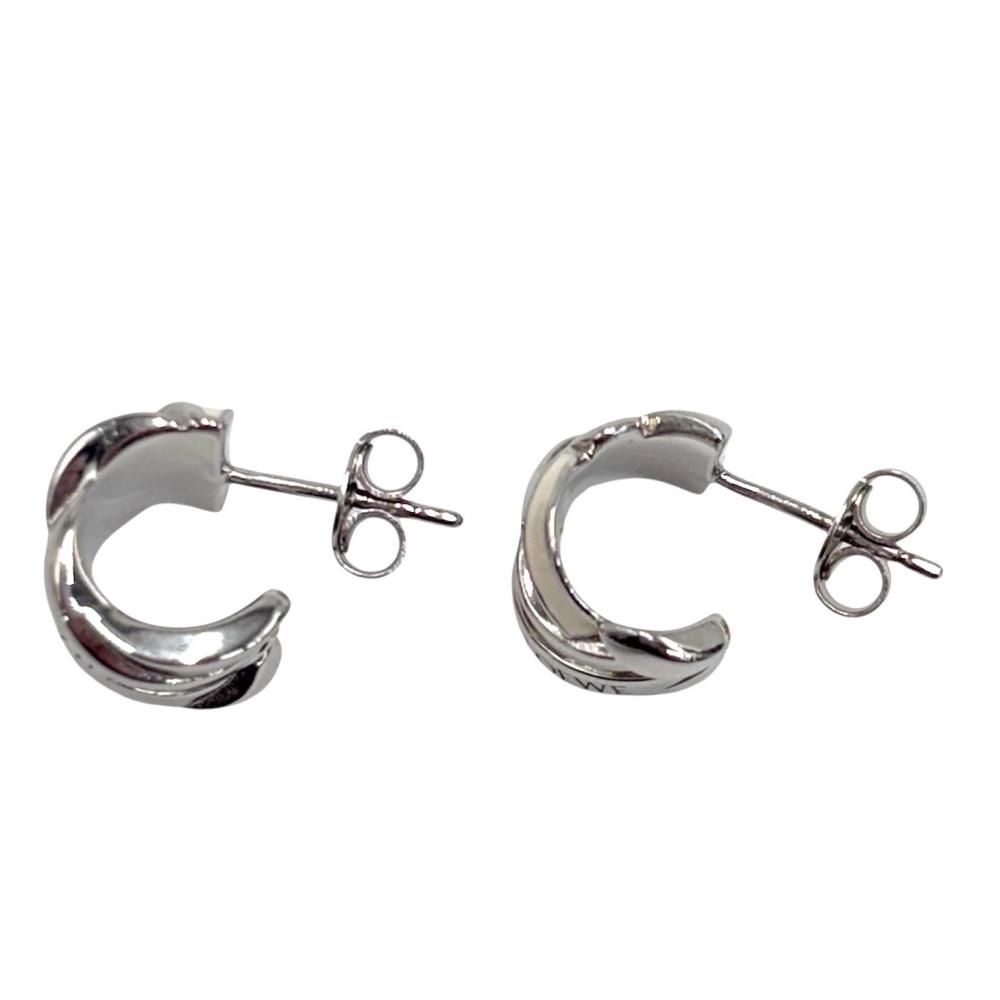 ロエベ ピアス レディース ネスト フープピアス スモール アクセサリー Ag 925 LOEWE スターリングシルバー エナメル シルバー ホワイト 白 約9.0 g 品