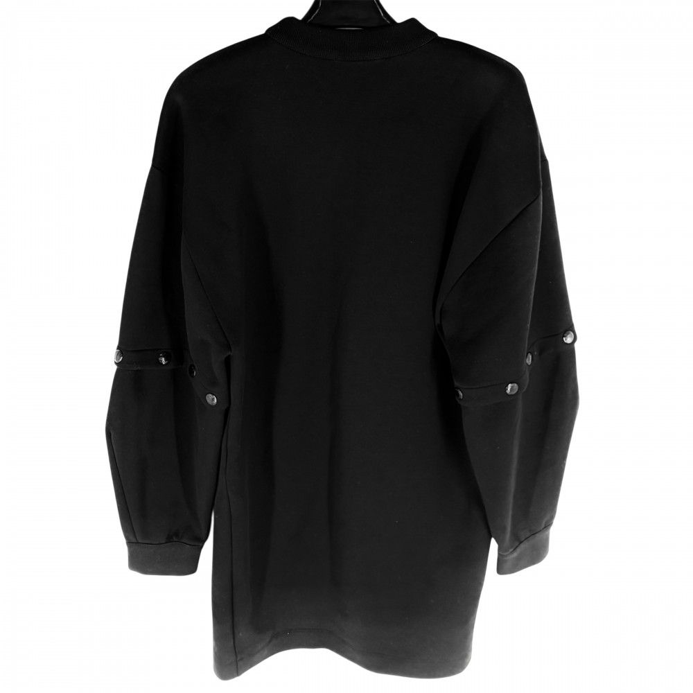 ルイヴィトン ワンピース レディース 2 WAY スウェットワンピース ロゴ 服 アパレル LOUIS VUITTON XS ブラック 黒 シルバー金具 コットン ナイロン 春 秋 冬 品