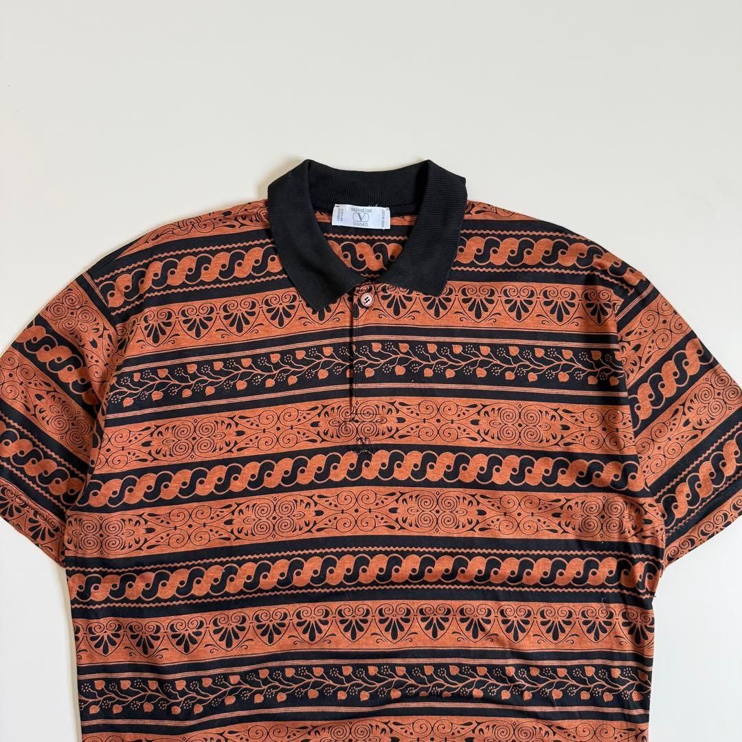 【VALENTINO】1990s All-Pattern Polo Shirt VALENTINO】1990s All-Pattern Polo Shirt