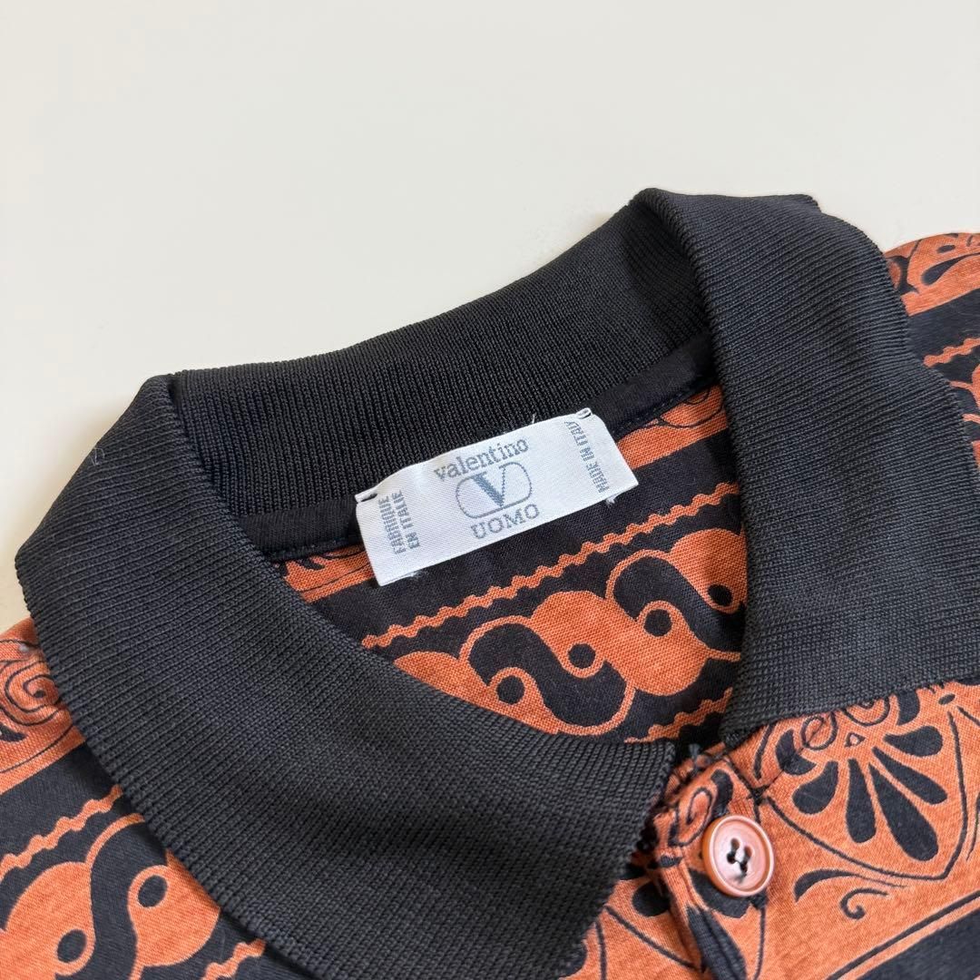 VALENTINO】1990s All-Pattern Polo Shirt