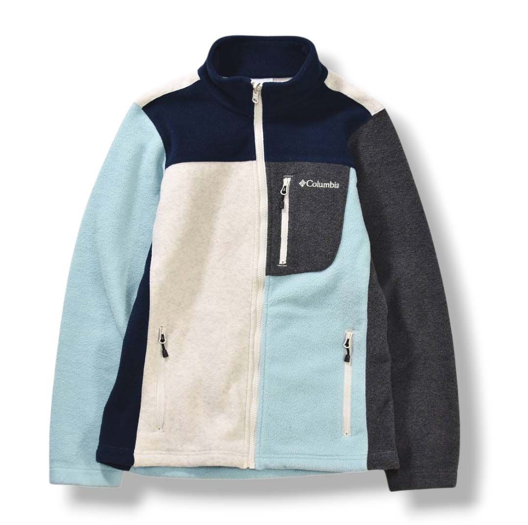 コロンビア COLUMBIA インターチェンジ INTERCHANGE クレイジーパターン フリース ジャケット ジップアップ ロゴ 刺繍 M マルチカラー アウトドア カジュアル ウェア レディース ♪