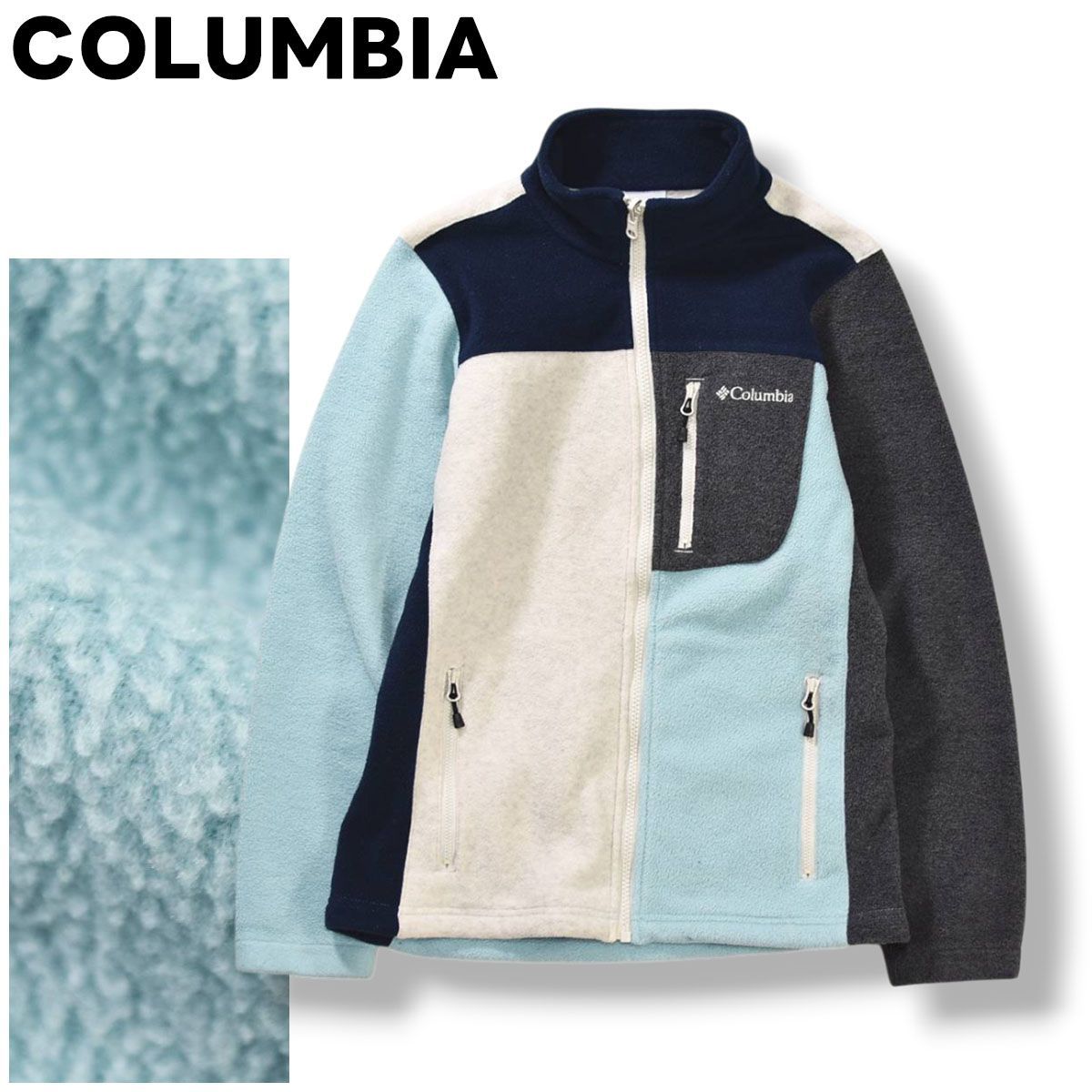 コロンビア COLUMBIA インターチェンジ INTERCHANGE クレイジーパターン フリース ジャケット ジップアップ ロゴ 刺繍 M マルチカラー アウトドア カジュアル ウェア レディース ♪