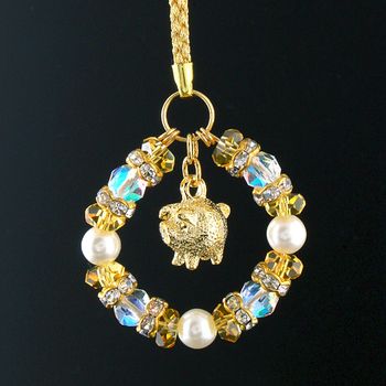 お願い小豚のストラップ とんとん拍子カード付き