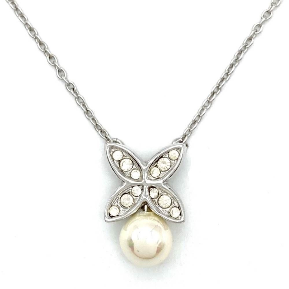 ピエールカルダン Pierre Cardin フェイクパール フラワー ネックレス