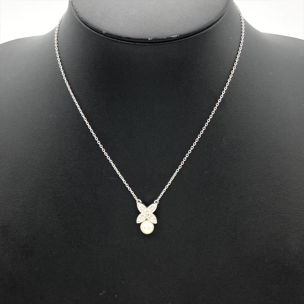 ピエールカルダン Pierre Cardin フェイクパール フラワー ネックレス