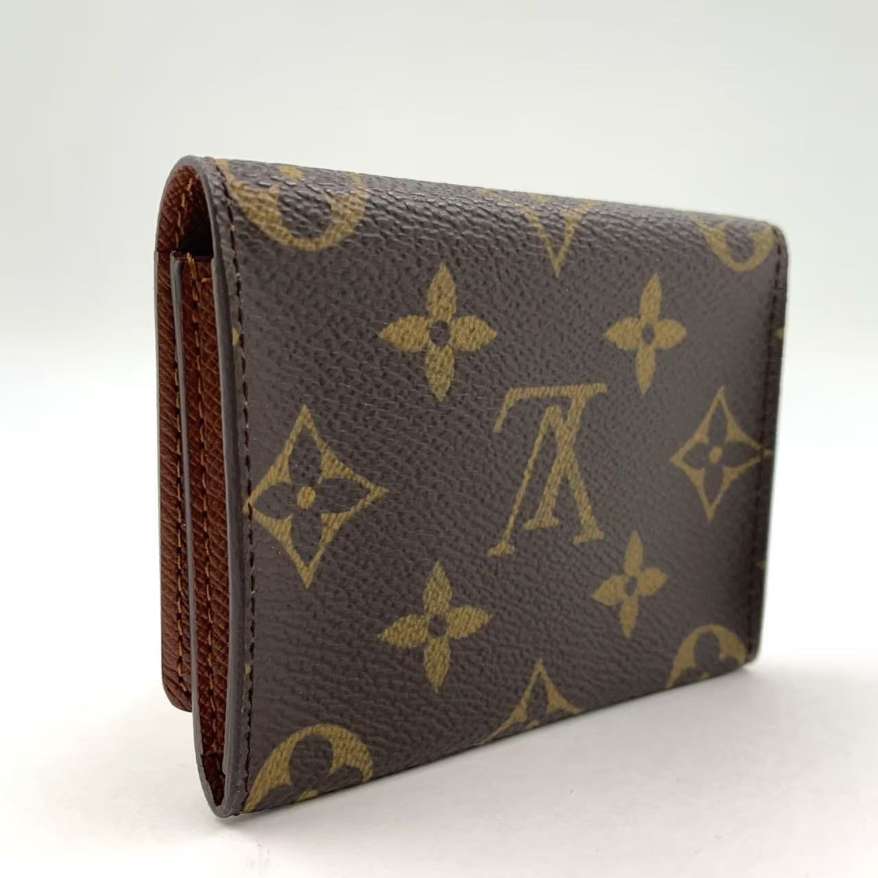 LOUIS VUITTON アンヴェロップ カルト ドゥ ヴィジット モノグラム レザー PVC ブラウン カードケース 名刺入れ M 62920