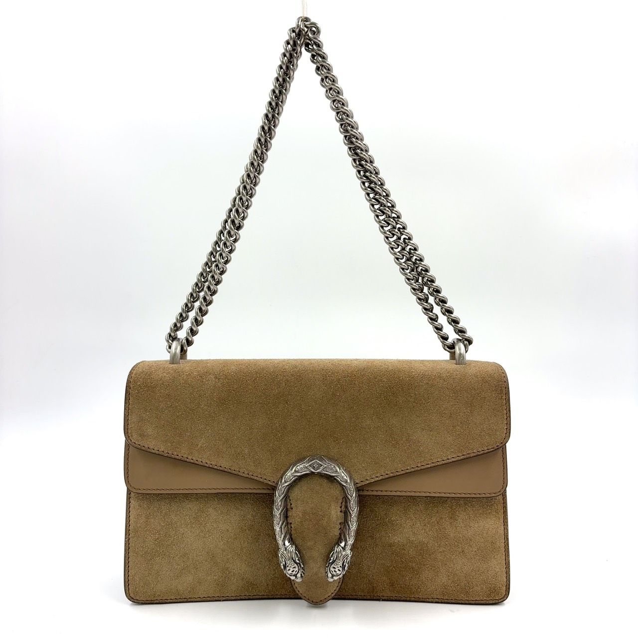 【美品】【〜9.2までの限定値下げ中】 GUCCI ベージュ ショルダーバッグ GUCCI ディオニュソス チェーンショルダーバッグ レザー×スエード
