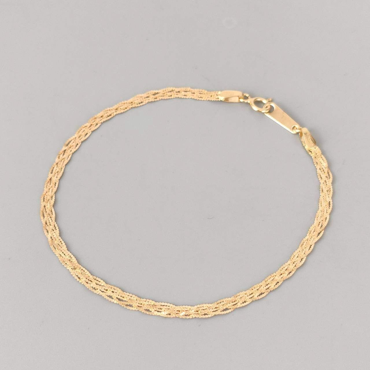 18金 K 18 イタリー 5連編み込みデザイン ブレスレット 1 71 g 18㎝ D 695