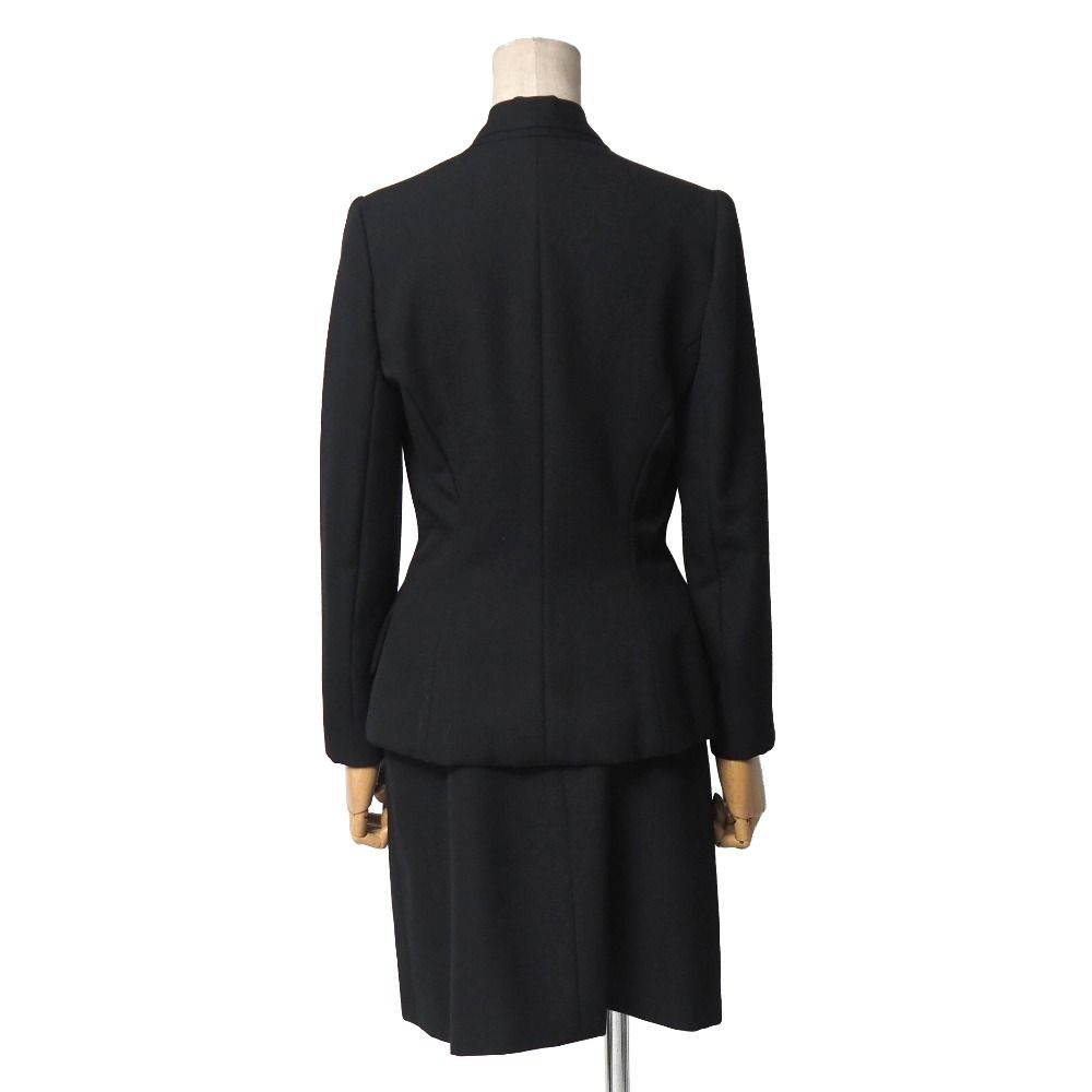 Christian Dior クリスチャンディオール ヴィンテージ スカートスーツ サイズ38 ガリアーノ期 テーラード ブレザー シングル ジャケット ひざ丈 フ スカート ブランド古着 |RA 6723