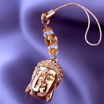 招福仏 黄水晶ストラップ