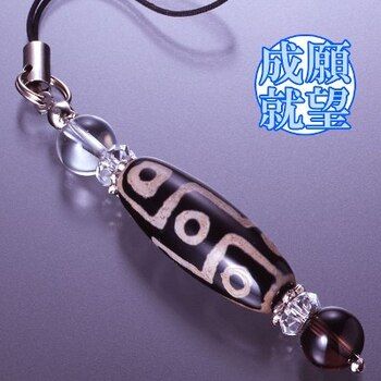 九眼天珠ミラクル水晶ストラップ