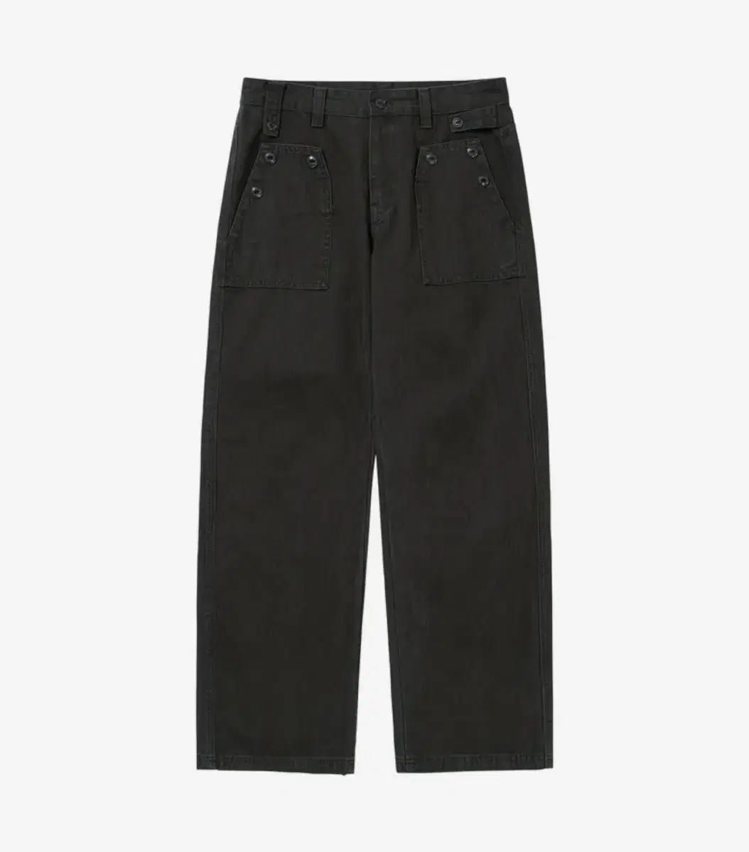 ウェルビングエクスプレス ボタンディテール パンツ チャコール