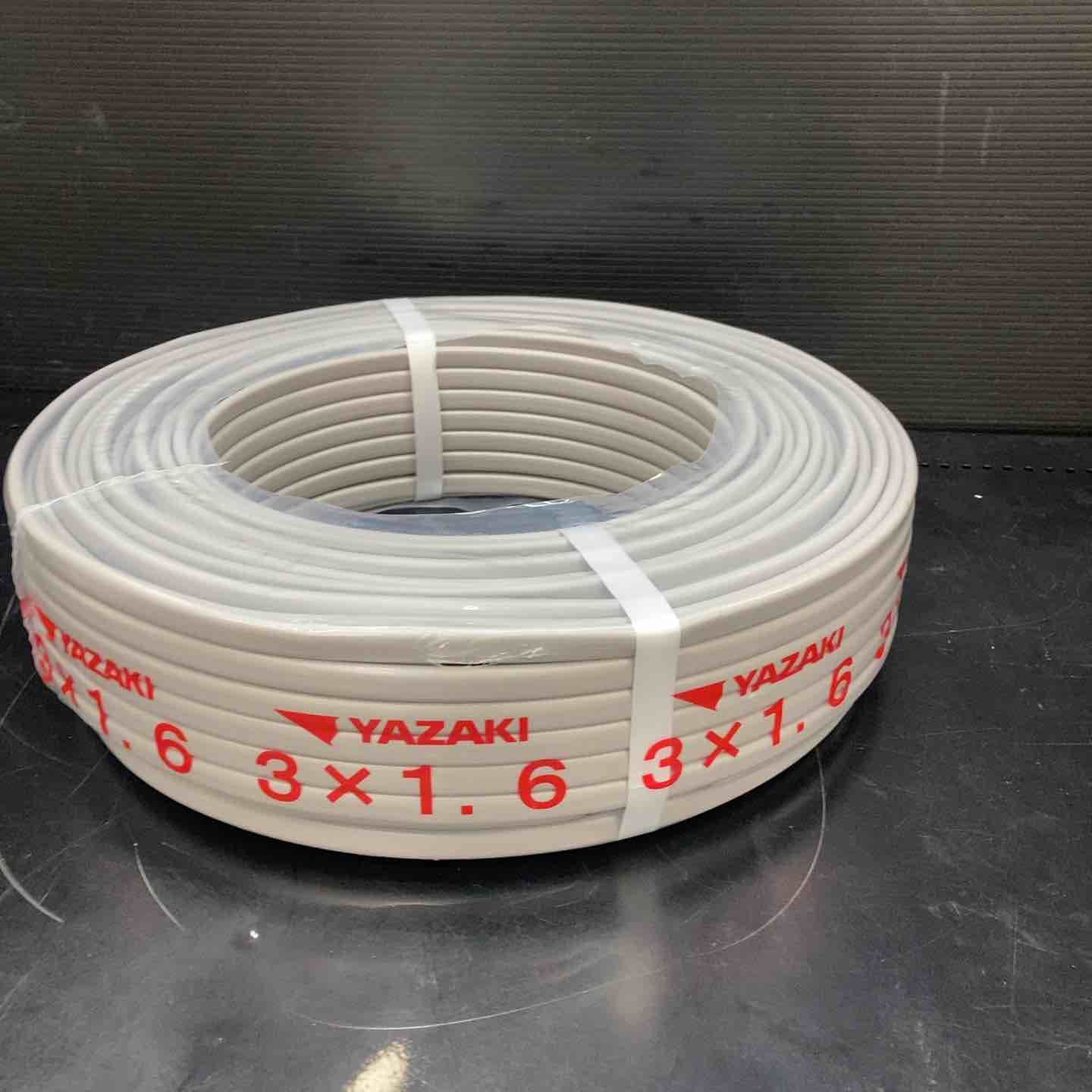 未使用品(店頭展示品)】矢崎 VVFケーブル 1.6mm×3芯 100m巻 (灰色