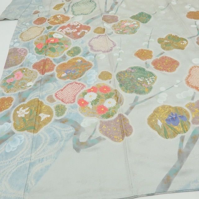 六花 RIKKA 着物 正絹 仕付け糸付 梅 訪問着 A 4051