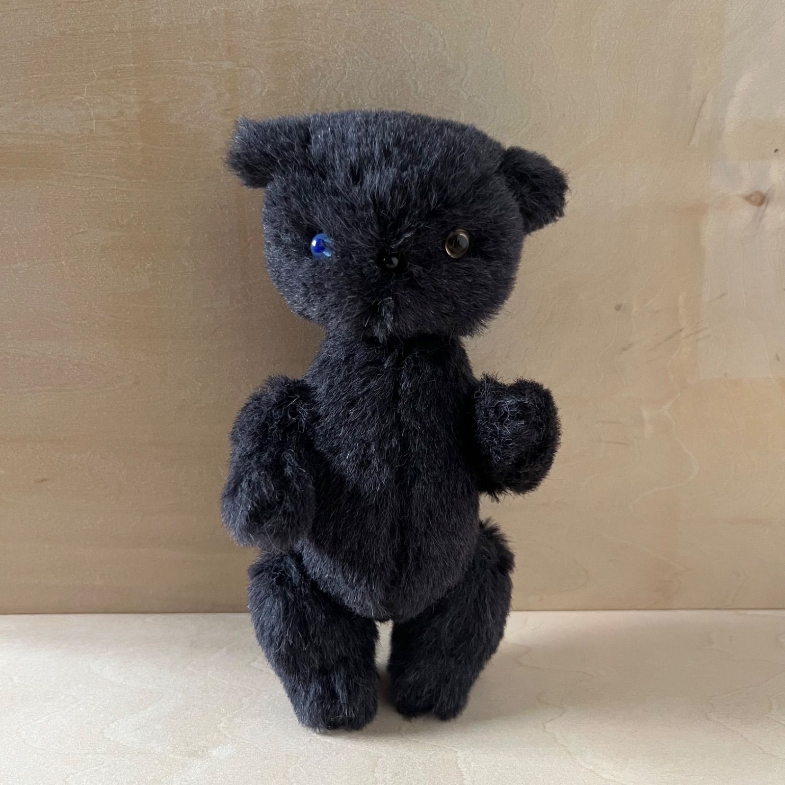 国内アーティスト 有名 作家 黒いテディベア 約24cm 2017 月夜の、モフモフ 」 ぬいぐるみ テディベア 動物 どつぶつ