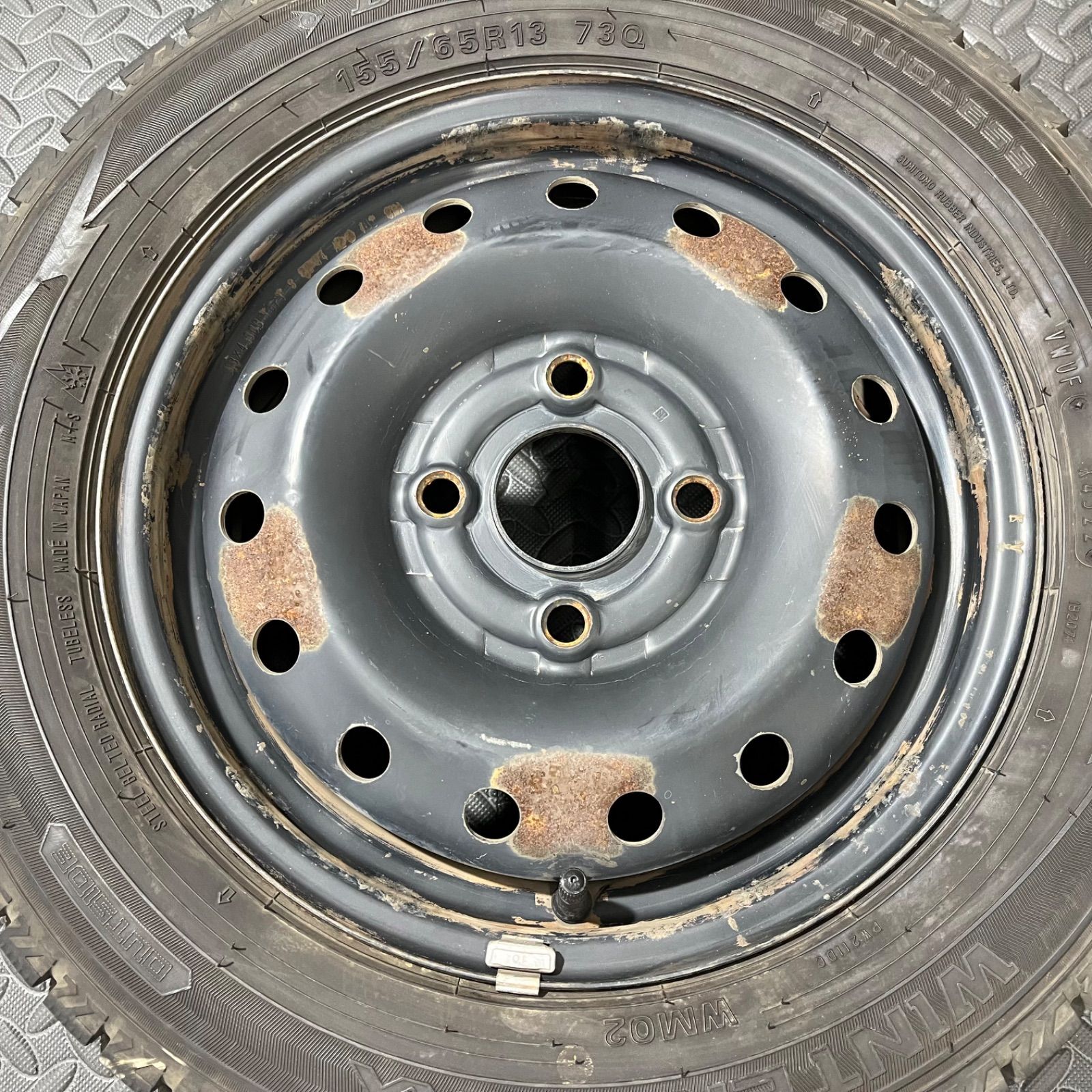 22年製 155 65 R 13 ダンロップ ウインターマックスWM 02 ホンダ ライフ JB 5 ゼスト ザッツ スタッドレスタイヤ 1257 E