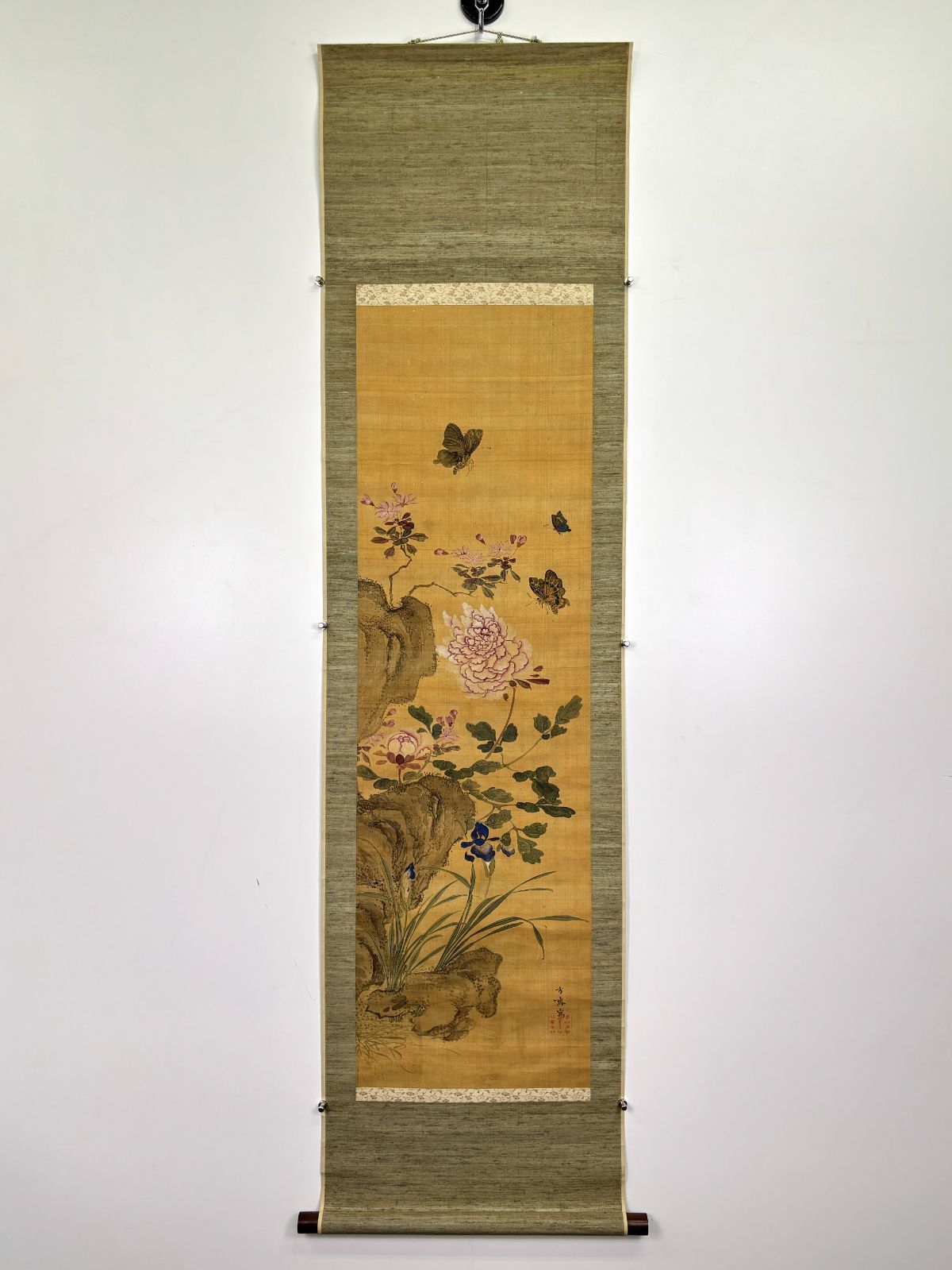 掛け軸 M.09方齊 花蝶 ＃古美術 まとめてお買取