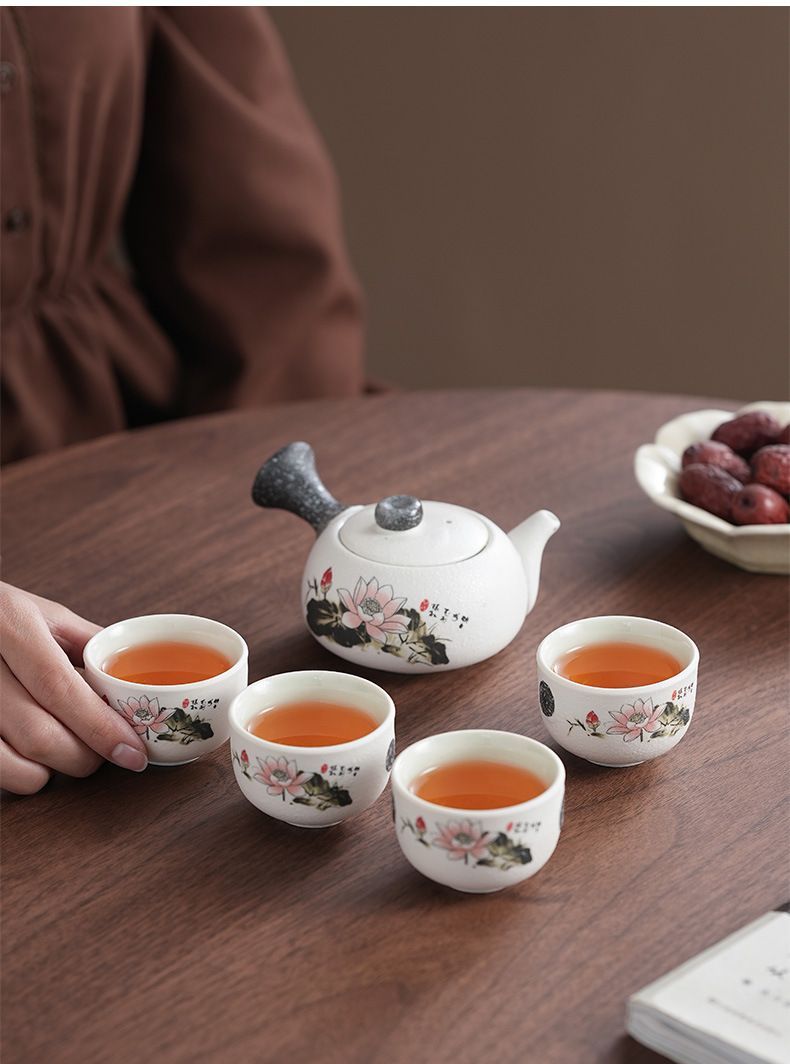 花詰 お茶 ティーポット 急須 蓮茶器セット 5点セット ギフトボックス