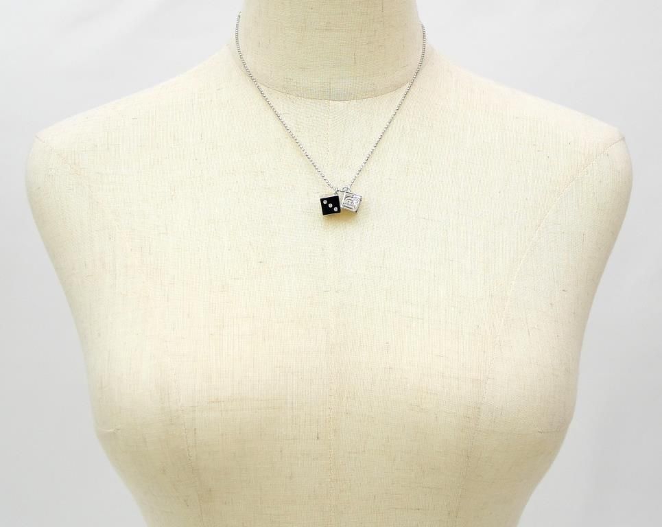 C・ディオール Christian Dior ペンダントネックレス ダイス サイコロ