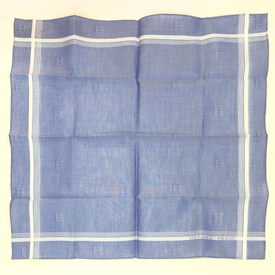 エルメス ハンカチ コットン ブルー系 レディース AFI 17