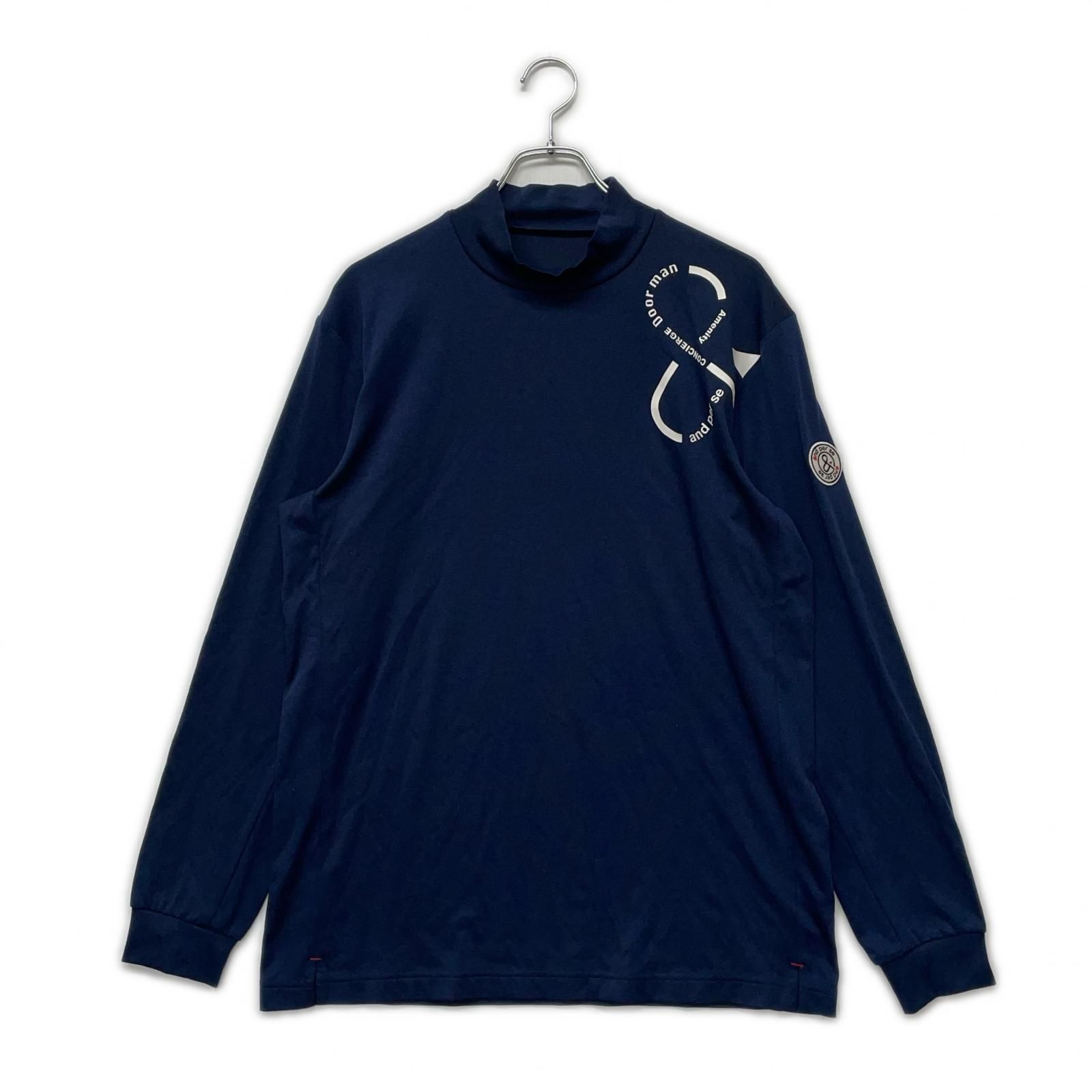 ♥品 メンズ アンパスィ and per se 長袖シャツ LL 紺 ネイビー モックネック 春秋冬