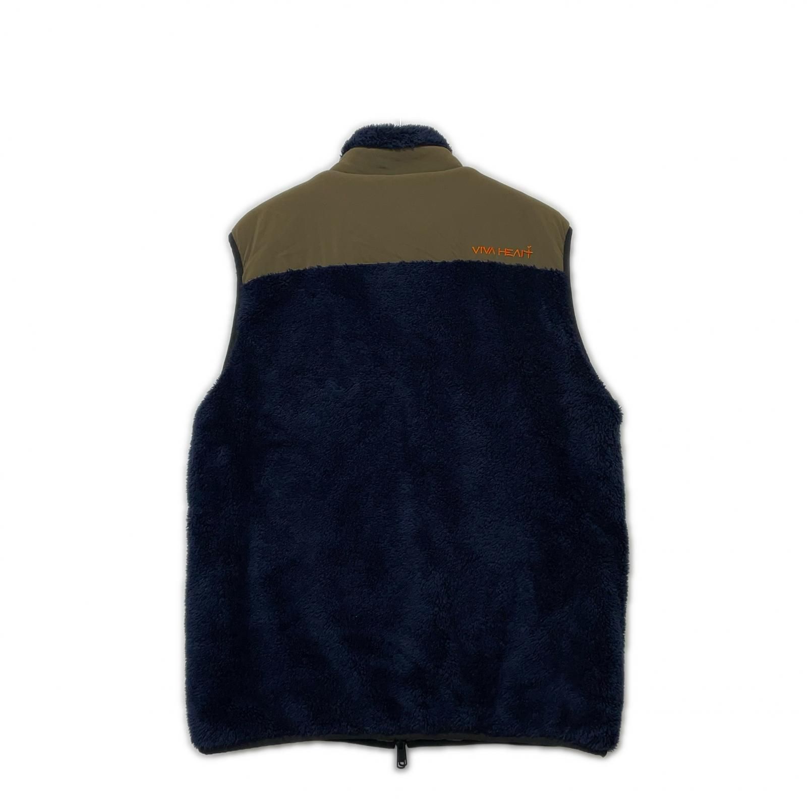 メンズ ビバハート VIVA HEART ベスト 52(LL) 紺×カーキ リバーシブル