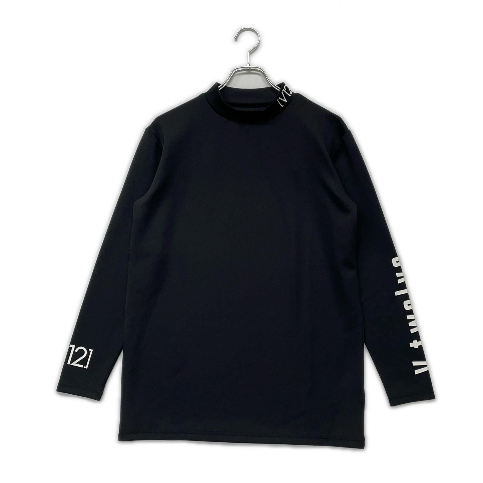 ♥品 メンズ ヴィ トゥエルヴ V 12 長袖シャツ XL 黒 モックネック 接触冷感 UVカット 吸水速乾