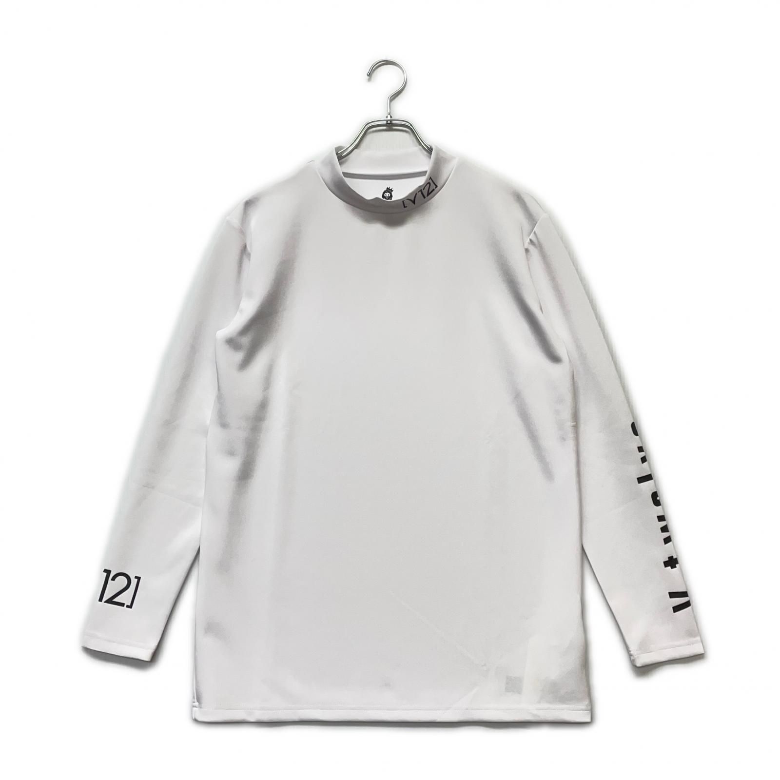 メンズ ヴィ トゥエルヴ V 12 長袖シャツ XL 白 モックネック 接触冷感 UVカット 吸水速乾