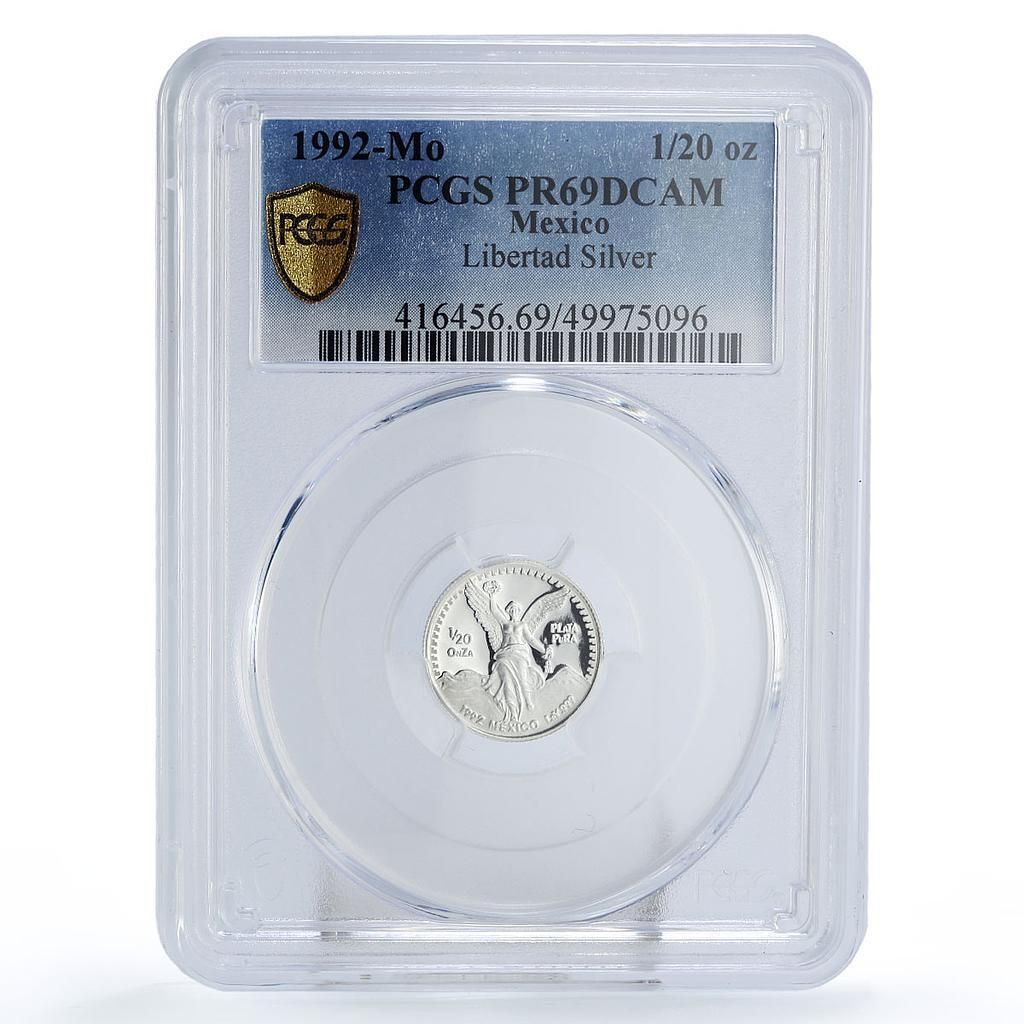メキシコ 1 20 オンザ リベルタッド 独立の天使 PR 69 PCGS 銀貨 1992年