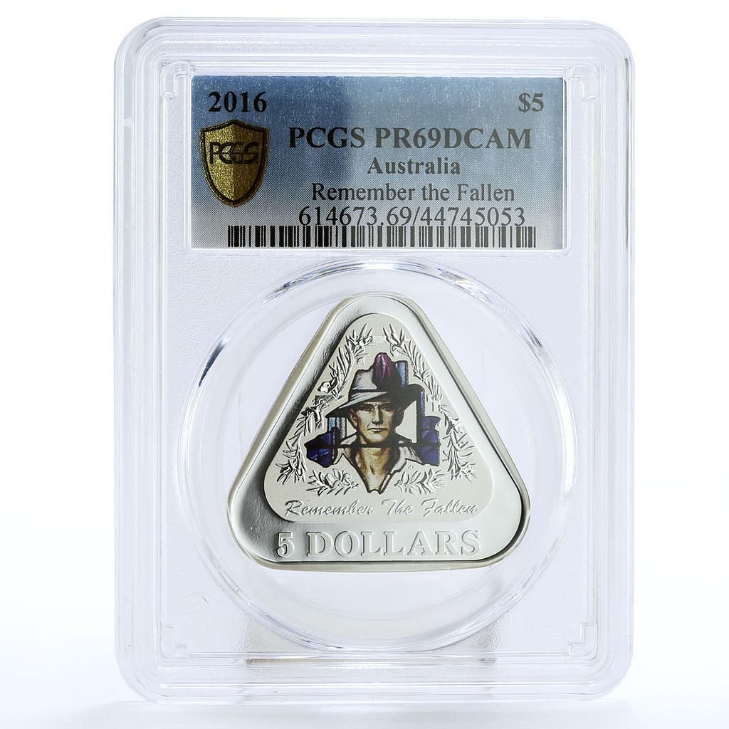 アトラリア 5ドル リメンバー ザ フォールン PR 69 PCGS 銀貨 2016