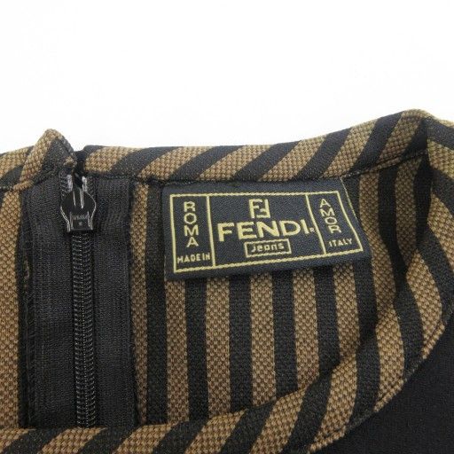 フェンディ FENDI JEANS タグ付 ワンピース 切替 裏地ストライプ