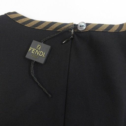 フェンディ FENDI JEANS タグ付 ワンピース 切替 裏地ストライプ